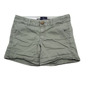 American Eagle Outfitters Shorts Womens 4 Beige Mid Rise Stretch Chino